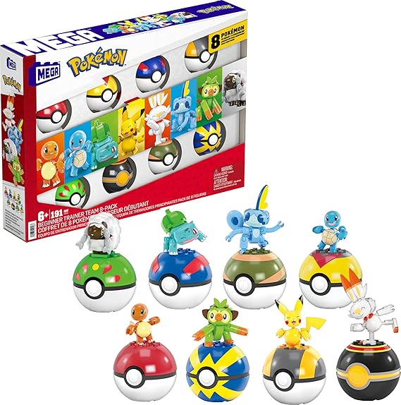Mega brands Pokémon Beginner Trainer Team 8-Pack, Toy