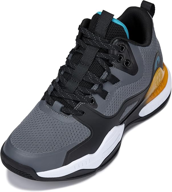 CALTO Men's Invisible Height Increasing Elevator Shoes - Basketball High-Top Sporty Sneakers - 3.0 Inches Taller