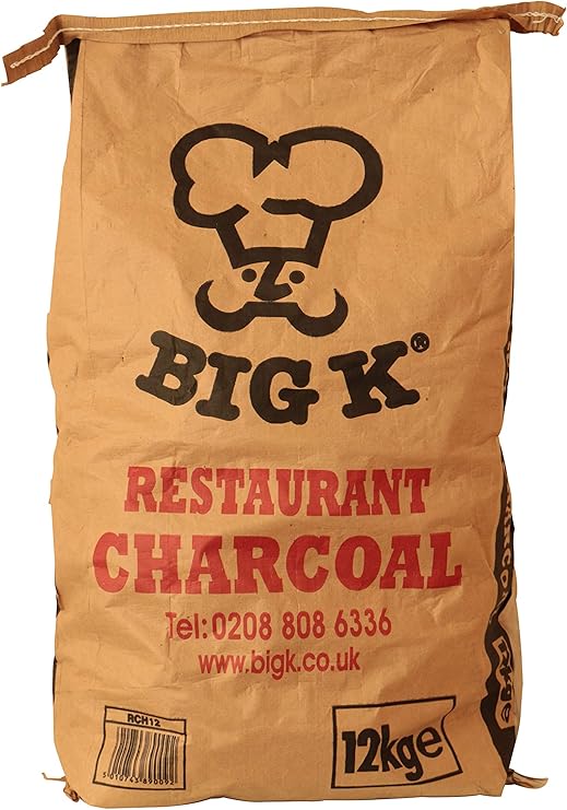 Big K Chilla-Grilla Restaurant Grade Charcoal, 12kg Bag Lumpwood Charcoal | Delivers consistent heat and authentic wood-smoke flavour, packed in a heavy-duty bag suitable for professional BBQs.