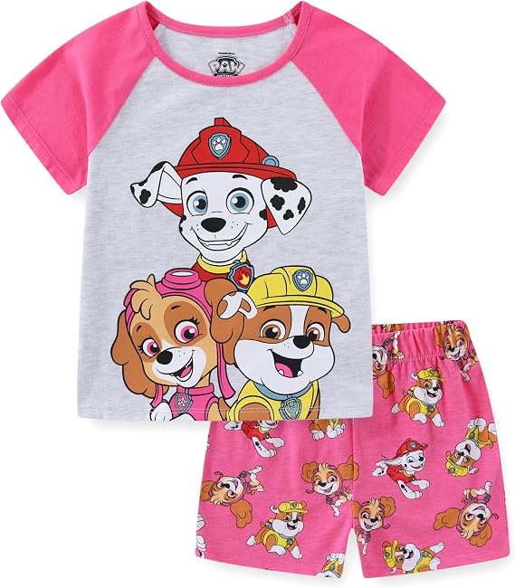 Nickelodeon Paw Patrol Girls Short Sleeve T-Shirt and Shorts Set for Toddler and Little Kids