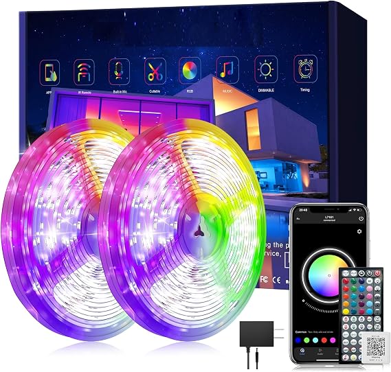 Ledagic Led Lights for Bedroom 150ft (2 * 75FT), Music Sync Led Lights