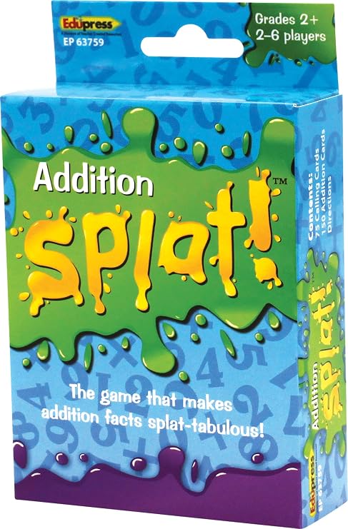 Edupress Math SplatTM Game: Addition Grades 2+ (EP63759), 3.5 H x 5.625 L x 2.25 W