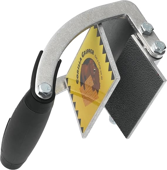 Gorilla Door Gripper Panel Carrier Tool One-Hand Carry Clamp for Doors, Plywood, Drywall, MDF & Sheet Goods - Gripping Range of 1 1/4-2 Inches
