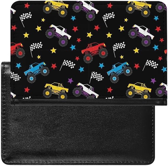 Passport Cover, Men Women Race Monster Truck Reusable Travel Essentials Card Protector, Fashion Slim Passport Holder for Pocket, Wallet