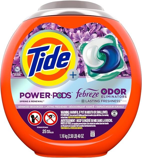 Tide +, Detergent Spring & Renewal Pacs, 25 Count