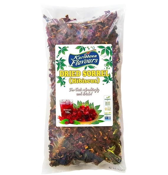 1 LB Dried Sorrel Hibiscus Flowers And Petals - Organic - Flor de Jamaica, Zobo Flower perfect for Tea and Mexican Agua Fresca - Makes Refreshing Iced Tea Or Hot Tea