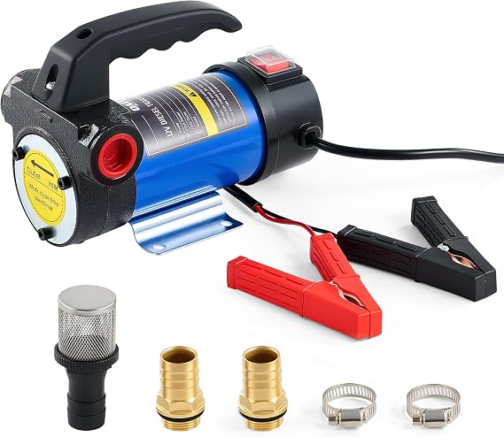 OMT Diesel Transfer Pump, 12V Fuel Transfer Pump | 12 gpm Portable Electric Fuel Pump for Oil Change, Automotive Marine Self Priming Oil Extractor Pump Suction Pump