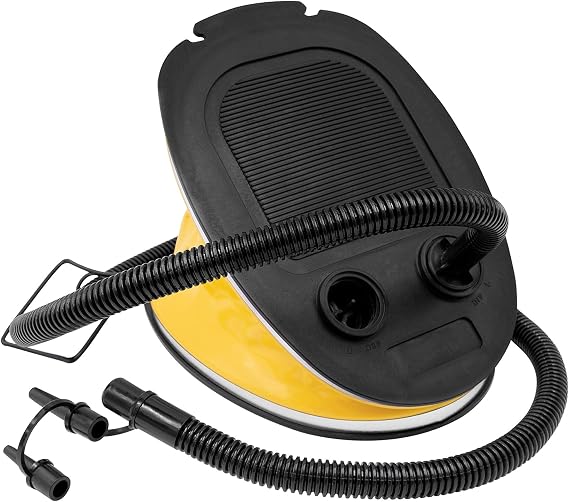 Milestone Camping 85830 5-Litre Foot Operated Air Pump/Suitable for All Inflatables/Includes 2 Nozzles/Lightweight & Portable / 26.5cm x 18.5cm