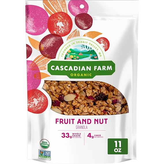 Cascadian Farm Organic Fruit and Nut Granola, Resealable Pouch, 11 oz