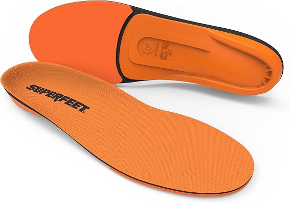Superfeet All-Purpose High Impact Support Insoles (Orange) for Active Lifestyle with High Arch Support - Men 5.5-7 / Women 6.5-8