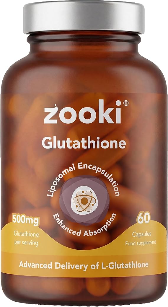 Zooki Liposomal Glutathione 500mg, 60 Vegan Capsules, 30 Servings