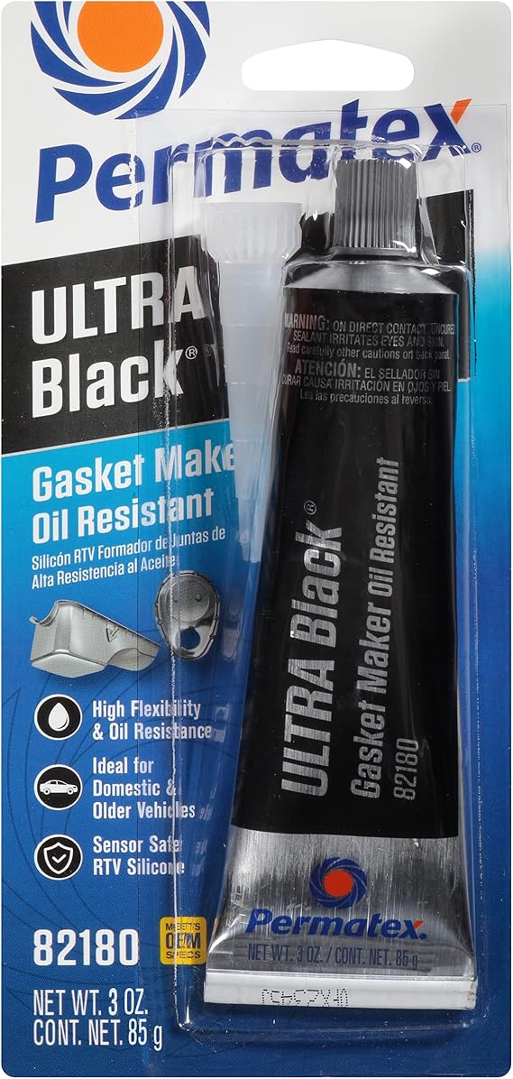 ULTRA BLACK Gasket Maker, 3.35 oz. tube carded, CASE OF 12 (82180-C)