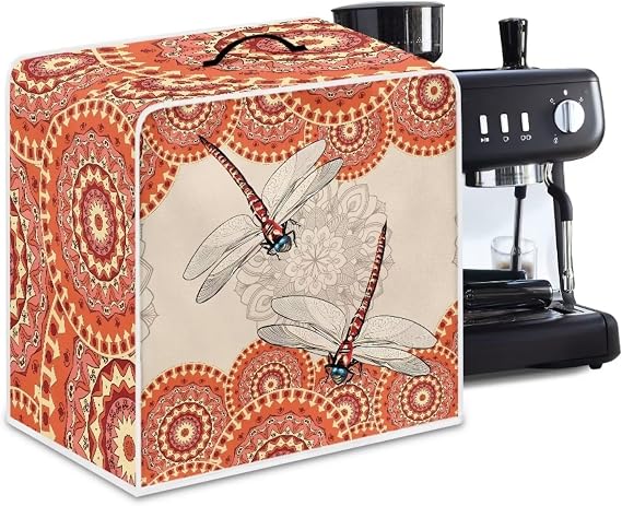 Dragonfly Coffee Machine Cover for Home Office for Coffee Shop Protection Coffee Maker Appliance Cover Stain Resistant Kitchen Coffee Machine Covers