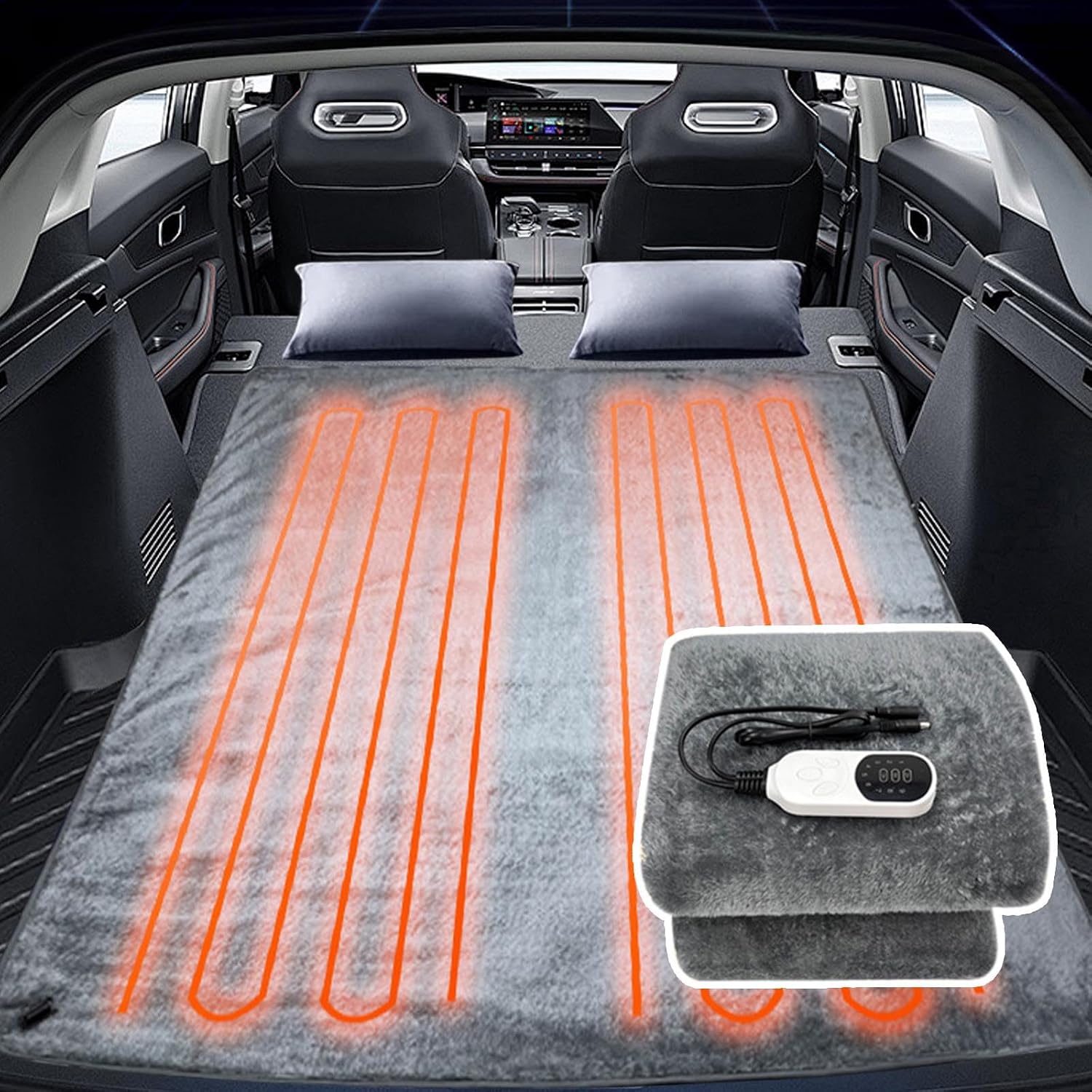 Heated Car Blanket - 12-Volt Electric Throw for Car, Truck, SUV, or RV - Portable Heating Mattress, Knee Pads, Office Covers, Legs Camping