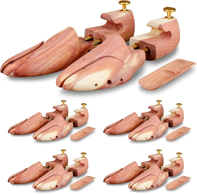 Langer & Messmer cedar shoe trees for men and women including cedar travel shoehorn available in double sizes UK 1.5-14 the original! 1, 2 or 5 pairs