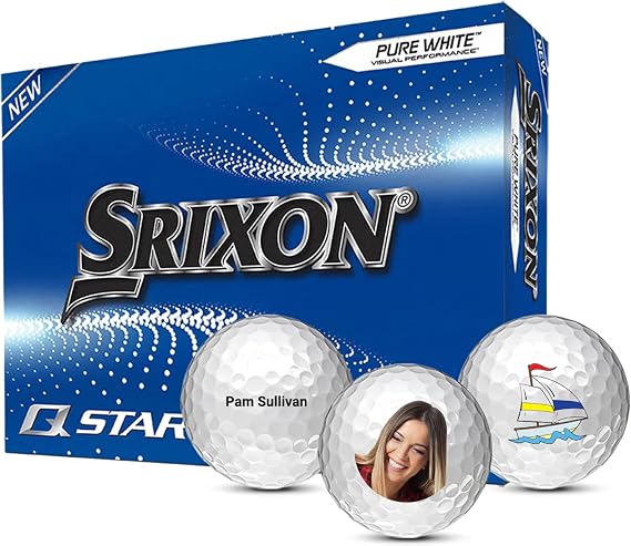 Srixon Q-Star Custom Golf Balls - Imprint a Personalized Logo or Design (Set of 12)