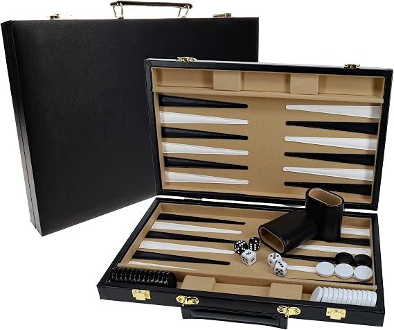 Black Leatherette Backgammon