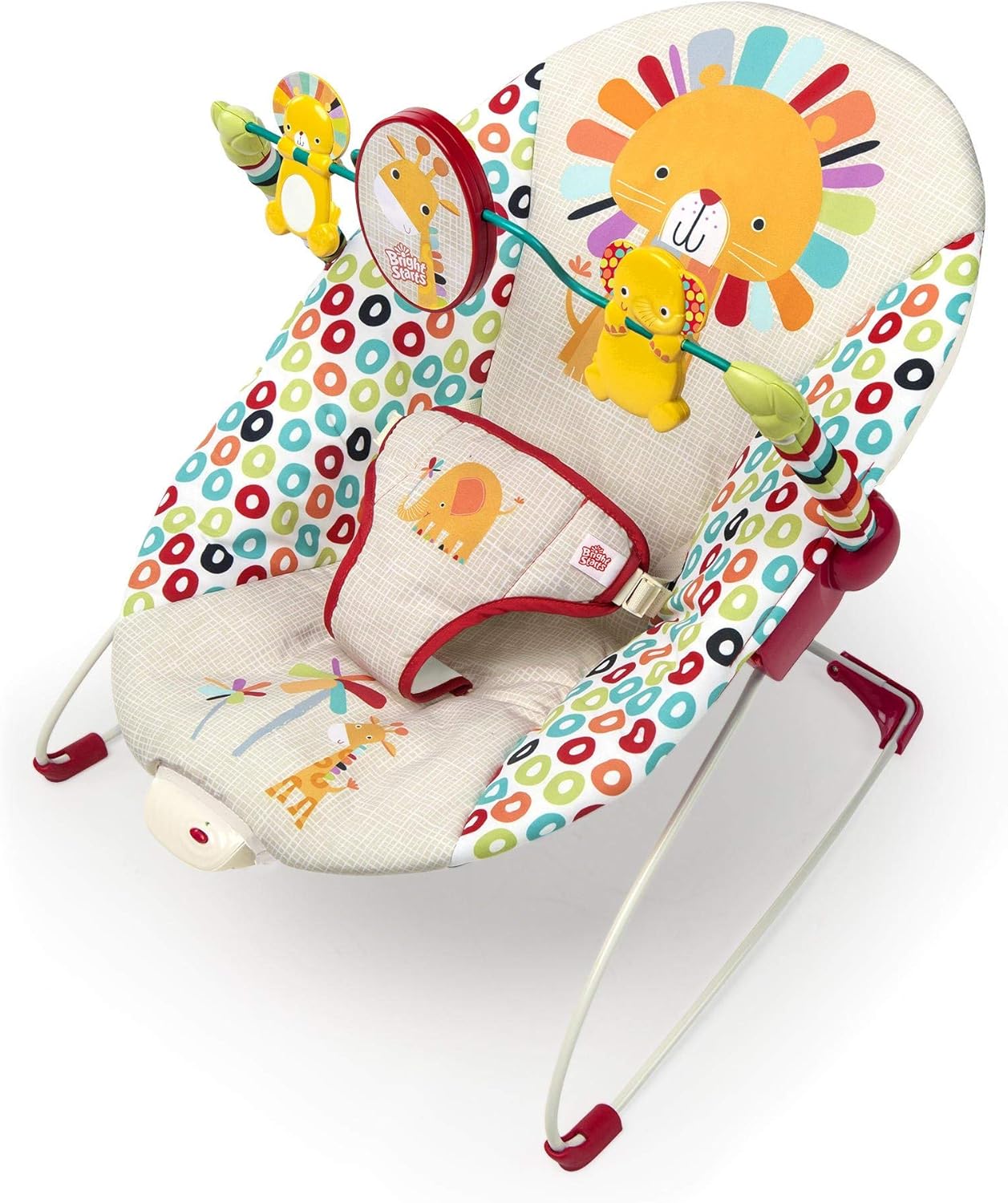 Bright Starts Portable Main Lap Soothing Vibrating Removable Toy Bar Baby Seat, 0-6 Months 0-9 kg Fun Pinwheels