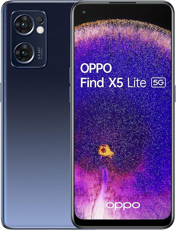 OPPO Find X5 Lite RAM and ROM Capacities: 8 GB + 256 GB, MediaTek Dimensity 900 - CPH2371-Black