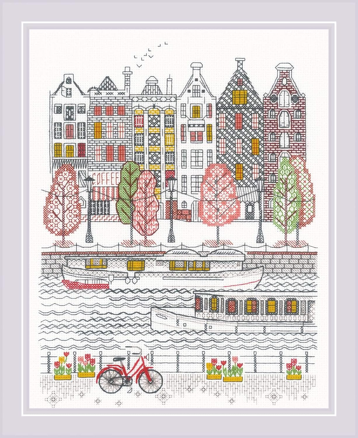 Riolis Counted Cross Stitch Kit 9.5"X11.75"-City On Water (14 Count)