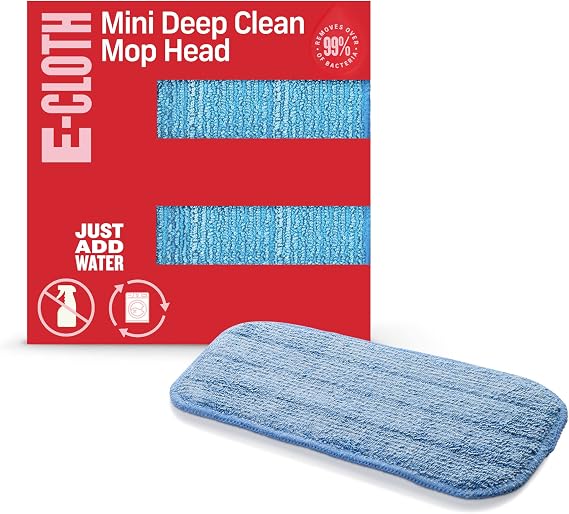 E-Cloth Deep Clean Mini Mop Head Replacement, Mop Pads - 1 Count | Reusable Refill Pads for Wet Floor Cleaning, Hardwood, Tile, Laminate & Stone, 100 Washes