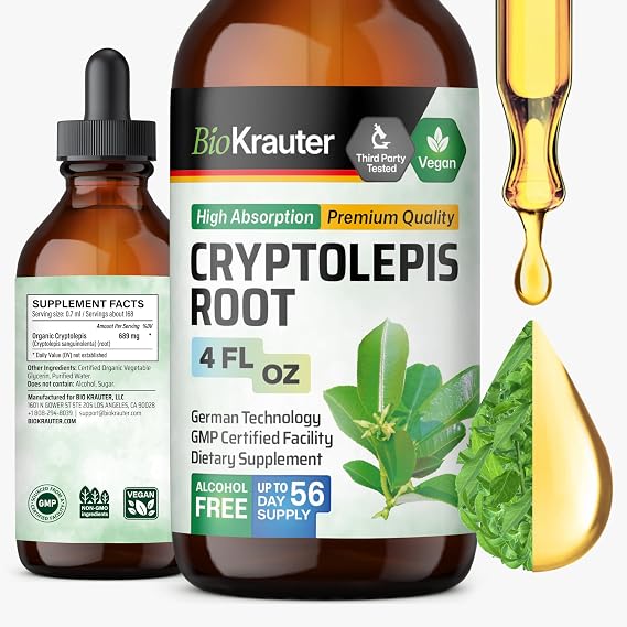 BIO KRAUTER Cryptolepis Tincture for Immune Support, 4 Fl.Oz