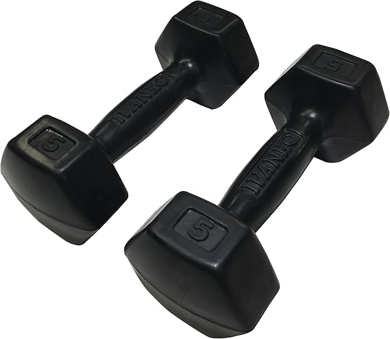 Ivanko Rubber Dumbbells, 5 lbs (PAIR)