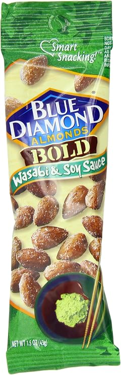 Blue Diamond Almonds, Wasabi and Soy, 1.5-Ounce Packages (Pack of 24)