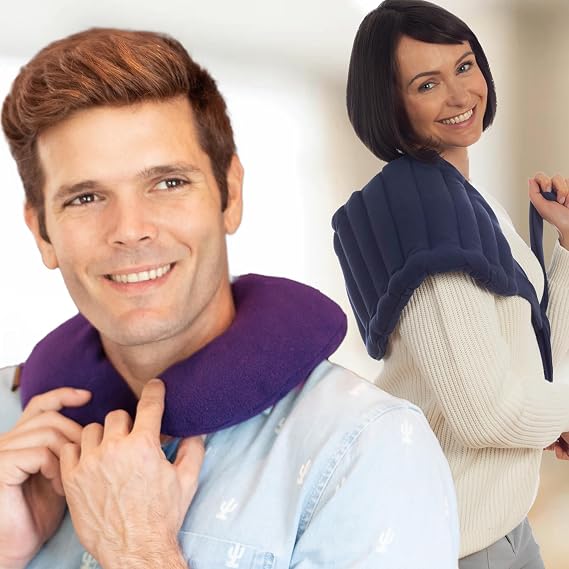 SunnyBay Unscented Purple C-Shape Neck Wrap with Lowerback Heating Pad
