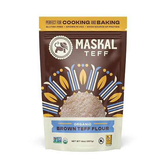 Maskal Teff Organic Brown Teff Flour, 14 Ounce