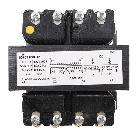 Square D 9070T100D13 Control Transformer, 100Va, 12/24Vac