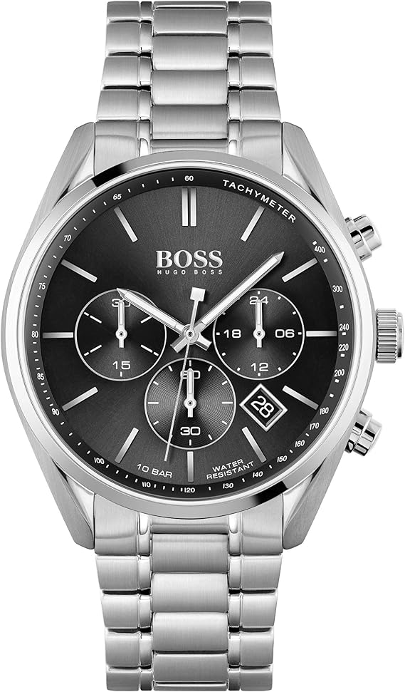 BOSS Men's Quartz Chronograph Watch - Modern - Waterproof, Champion Steel, Chronograph