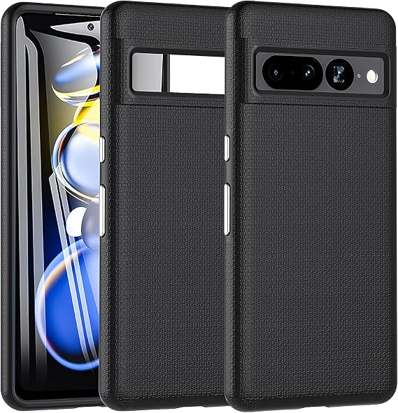for for Google Pixel 7 Pro Case, Pixel 7 Pro Case Transparent Rugged Tough Shockproof Cover Hard PC Anti-Scratch Protective Case for Google Pixel 7 Pro,6.7inch-Black