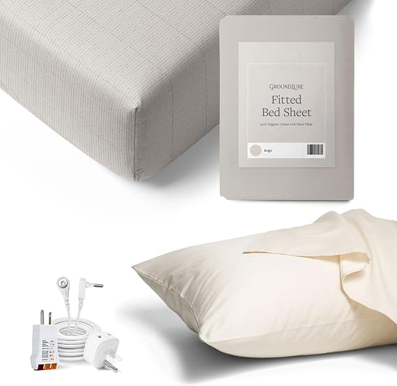GroundLuxe California King Beige Sheet & Pillowcase Bundle