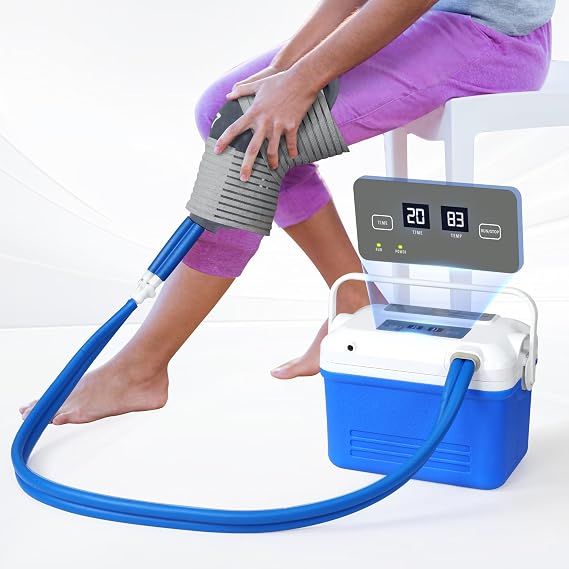 Ice Circulation Machine - Quiet Cold Water System for Knee & Shoulder - Soothing Cold Compress & Comfort - Auto Timer, Compact