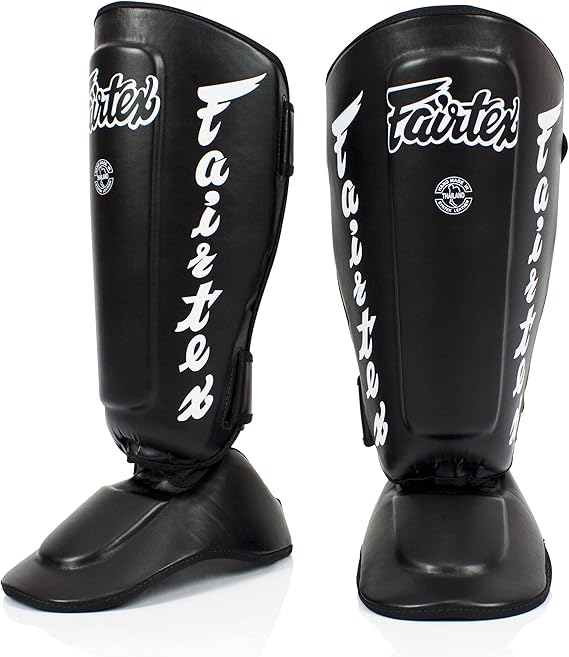 Fairtex SP7 Lightweight Shin Guards, Detachable Syntek Leather Shin Pads