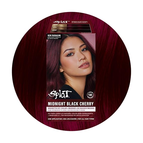 Splat Midnight Black Cherry Semi Permanent Hair Dye Box Kit