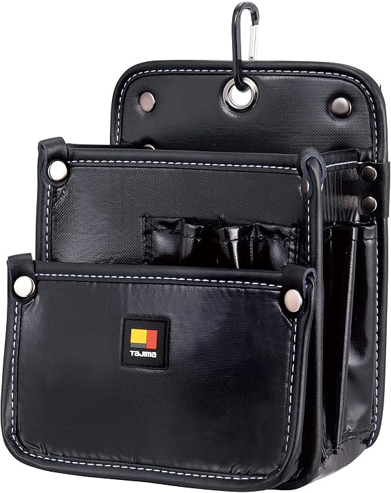 Tajima SFKBN-DK2L2H Safety System, Detachable Waist Bag, Twin Hooks, 2 Levels, Large for Electricians, High Density Water-Resistant Nylon, Easy to Put on and Take off from the Belt, Easy to Reassemble