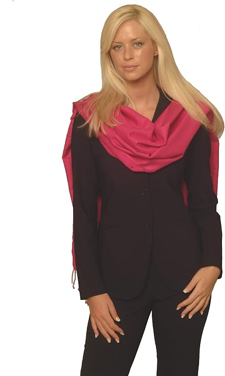 Pashmina and Silk Shawl, Wrap for Women & Men-Hand Loomed in Nepal, Soft, warm & Lightweight Wedding Travel Scarf, head wrap - Fuchsia