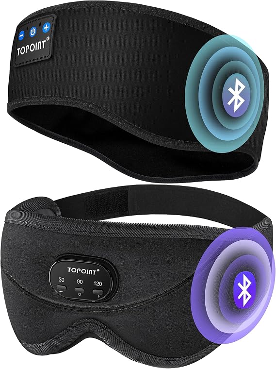 TOPOINT Bluetooth Headband and Bluetooth 3D Sleep Mask