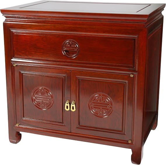 Red Lantern Rosewood End Table Cabinet