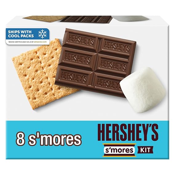 HERSHEY'S S'mores Kit Box, 14 oz | Hershey Milk Chocolate Candy Bars, Marshmallows and Graham Crackers in One Kit, Great for Campfires and Indoor S'mores, 14 oz