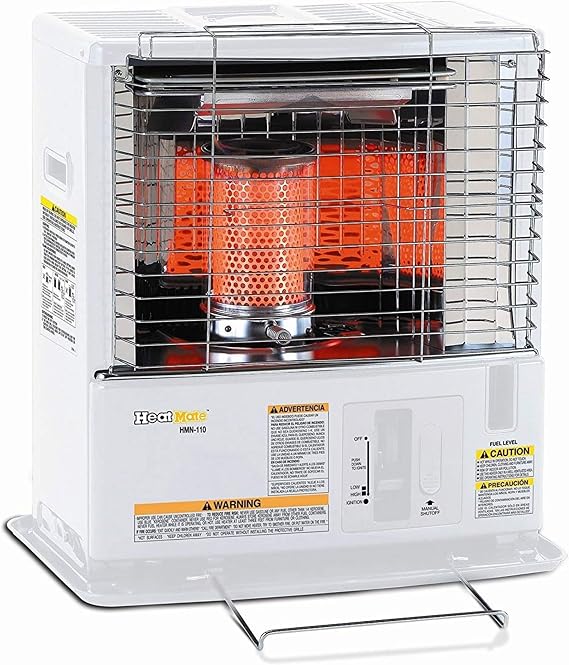 Sengoku HeatMate Portable Kerosene Heater, 10,000 BTU, Cordless, White | Heats Up to 400 Sq Ft, 1.2 Gal Tank, Up to 14 Hr Burn Time, Automatic Safety Shut-Off, Tip-Over Switch, Push-Button Start