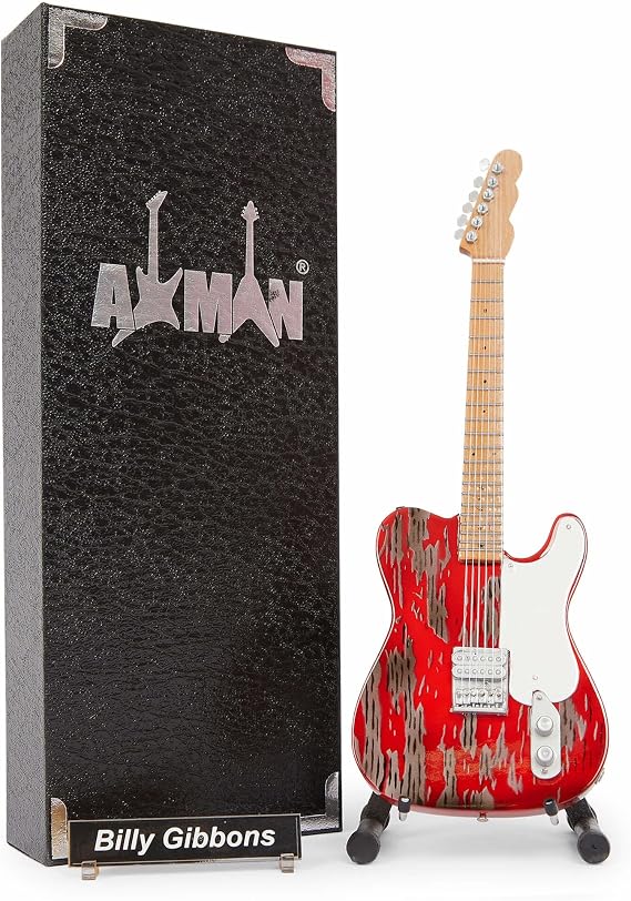 Axman Billy Gibbons - John Bolin Peeler T-Style: Miniature Guitar Replica - Music Gifts - Handmade Ornamental 1/4 Scale - Includes a Display Box, Name Tag and Miniature Guitar Stand