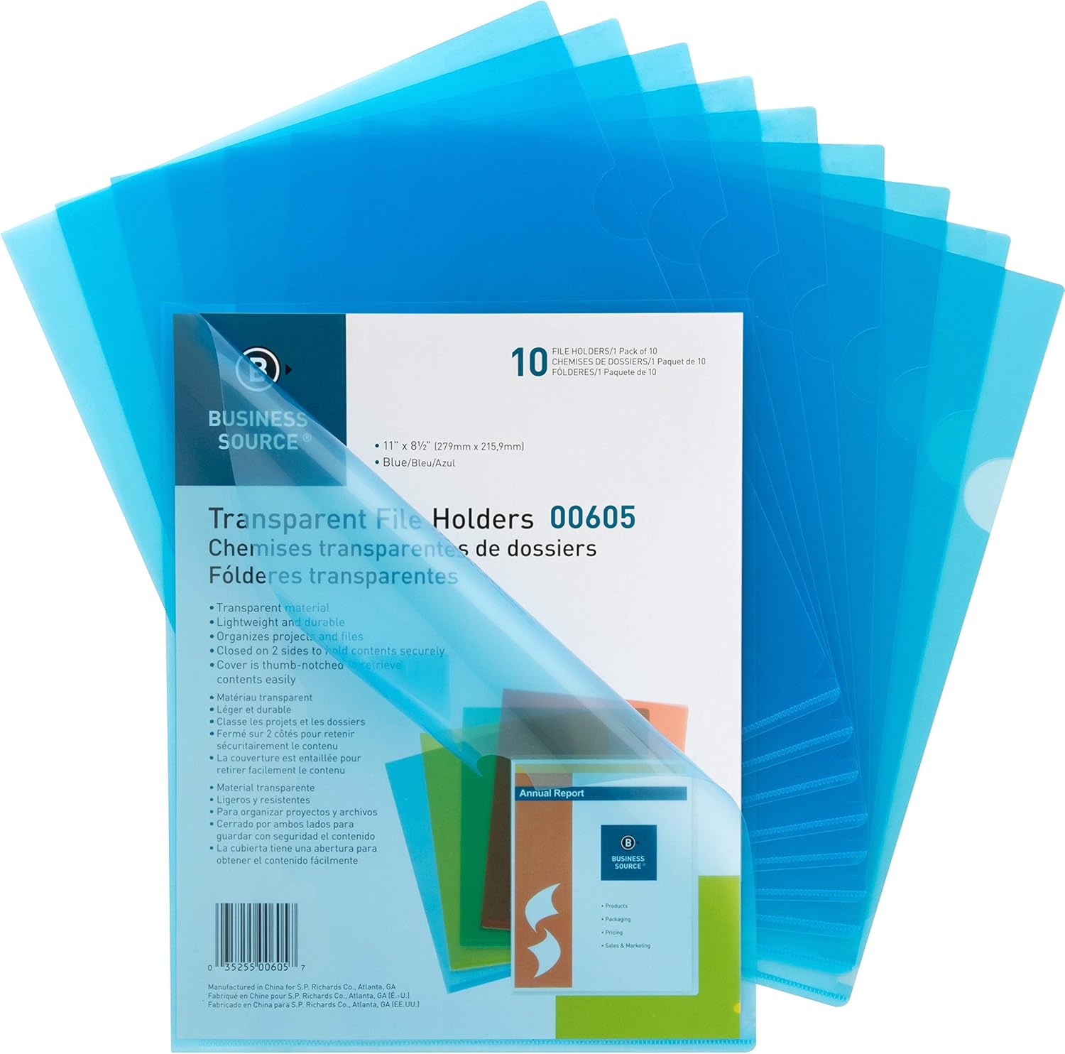 Business Source Transparent Poly File Holders