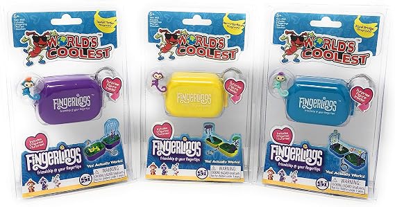 Worlds Coolest Toys Fingerlings Keychain Play Set 3 Pack Bundle - Merry-Go-Round - Rope Bridge - Teeter Totter