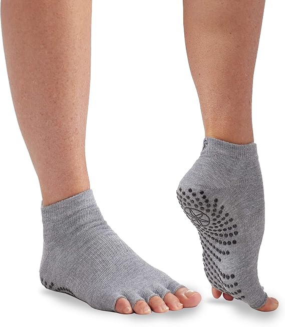 Gaiam Yoga Socks - Toeless Grippy Non Slip Sticky Grip Accessories for Women & Men