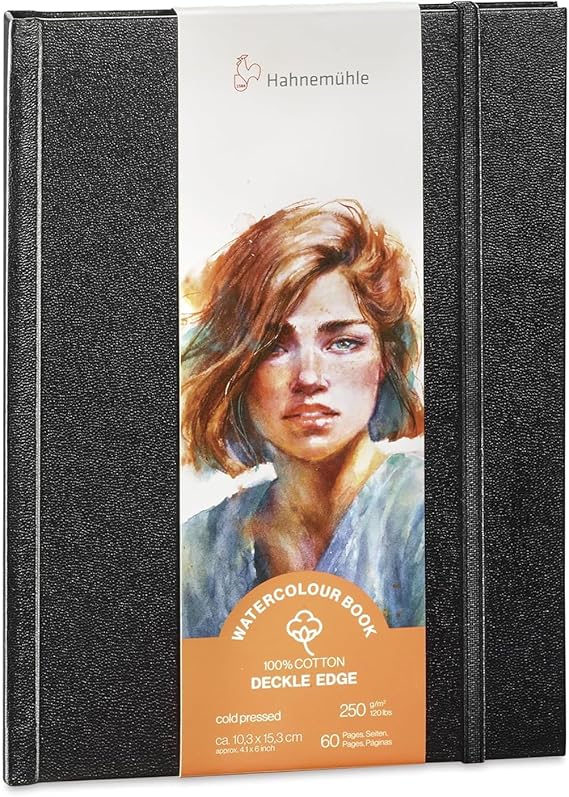 Hahnemuhle Watercolour 250 gsm 100% Cotton Deckled Edge Sketchbook