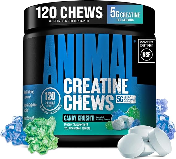 Animal Creatine Monohydrate Chews for Men & Women | Candy Crush'd 120 Count
