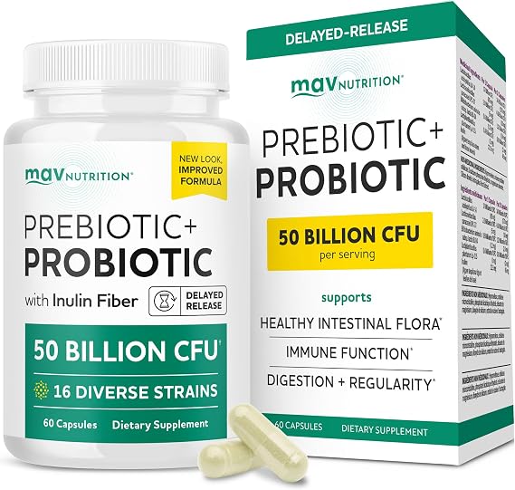 Prebiotics and Probiotics, 50 Billion CFU, 16 Probiotic Strains & Inulin